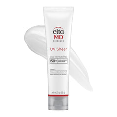 EltaMD UV Sheer face sunscreen tube front view for daily SPF 50+ protection.