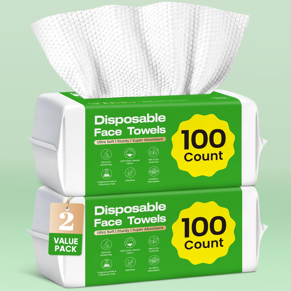 Elvira disposable face towels two-pack close-up for hygienic daily cleansing