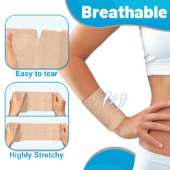 Wrist/Elbow wrap with Elzrghs cohesive wrap for secure, tool-free application.