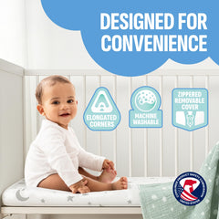 Bamboo charcoal foam side adds breathable comfort for growing kids.