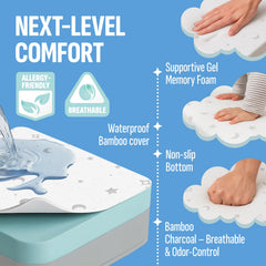 Dual-sided gel memory foam on EMBRA LOVE mattress provides gentle contouring and support.