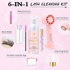 EMEDA USB mini fan with three wind settings for quick lash drying.