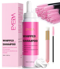 EMEDA Whipped Lash Shampoo Foam dispenses evenly for gentle lash extension cleansing.