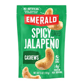 Emerald Jalapeno Cashews in a resealable bag stay fresh between snacks.