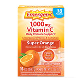 Emergen-C Super Orange powder packet dissolves quickly for a refreshing daily boost