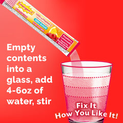 Close-up of a glass with Emergen-C Zero Sugar Raspberry Lemonade fizz.