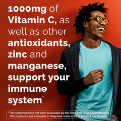 Bottle features zinc and manganese for immune-supporting nutrients.