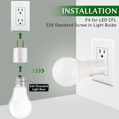 EMNOOTI adapter installed in a wall outlet enables flexible ceiling light use.