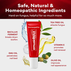 Two-pack EMUAIDMAX Nail Fungus Ointment ready for ongoing care