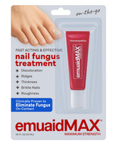EMUAIDMAX nail fungus ointment tube front in compact on-the-go size