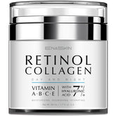 EnaSkin retinol cream bottle highlighting wrinkle reduction and firmer skin.