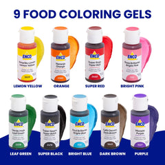 ENCO 9 Basic Super Red gel color for bold cake accents