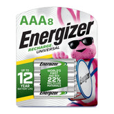 Energizer Recharge Universal AAA Batteries 8-pack powering wireless mice and remotes