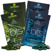 EnergyBits spirulina tablets pack closeup for energy support