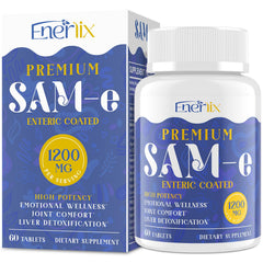 Enerlix 1200mg SAM-e bottle showing high-potency mood and wellness support