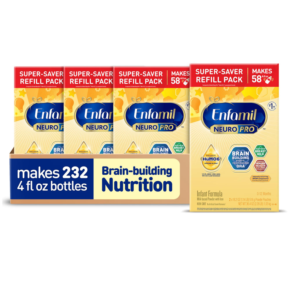 Enfamil NeuroPro bottle front view ready for daily feeding