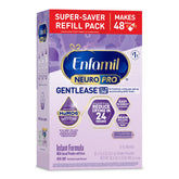 Enfamil NeuroPro Gentlease tub front showing digestive-friendly formula for tiny tummies.