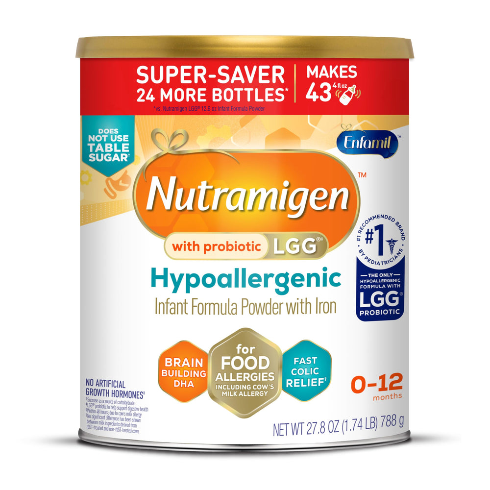 Enfamil Nutramigen bottle pour illustrating smooth feeding and potential colic relief