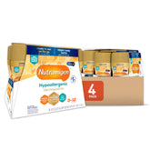 Enfamil Nutramigen bottle pour demonstrates lactose-free hypoallergenic formula for gentle digestion.