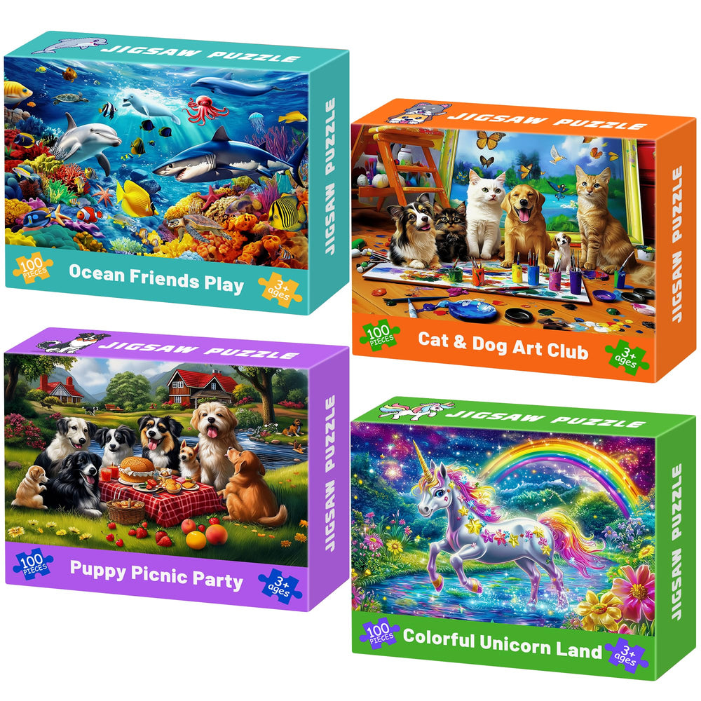 Engfa Sea World Ocean Friends 100-piece puzzle boosts focus and color recognition.