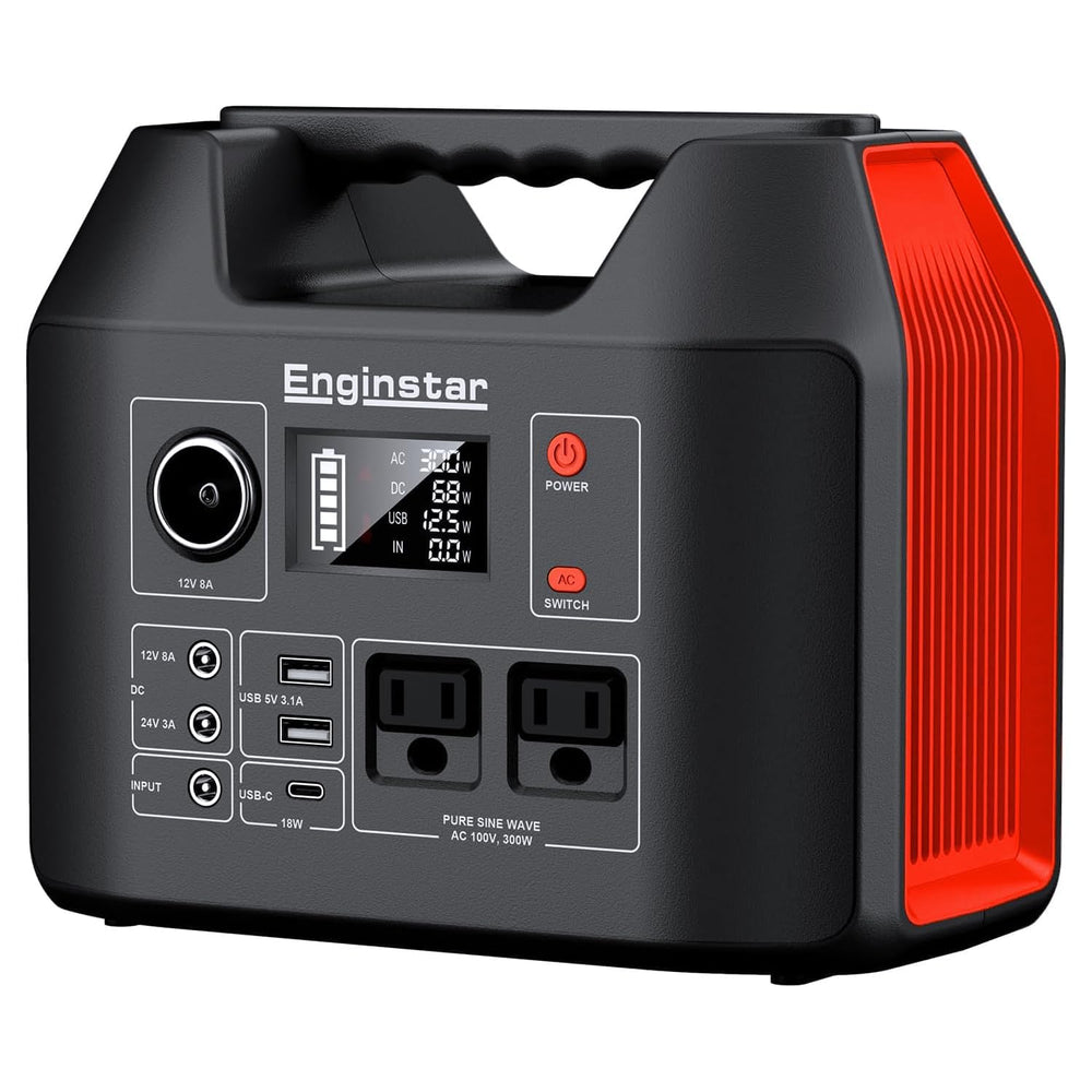 EnginStar portable power station front view for outdoor use.