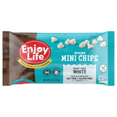 Enjoy Life mini white baking chips bag for allergy-friendly baking.