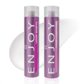 Enjoy Luxury Shampoo bottle pour shows gentle cleansing that helps maintain moisture.