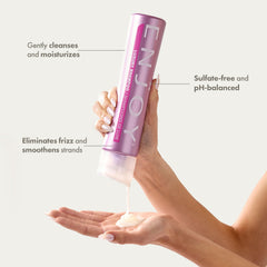 Enjoy Luxury Shampoo bottle ingredients label highlights gentle cleansing with color protection