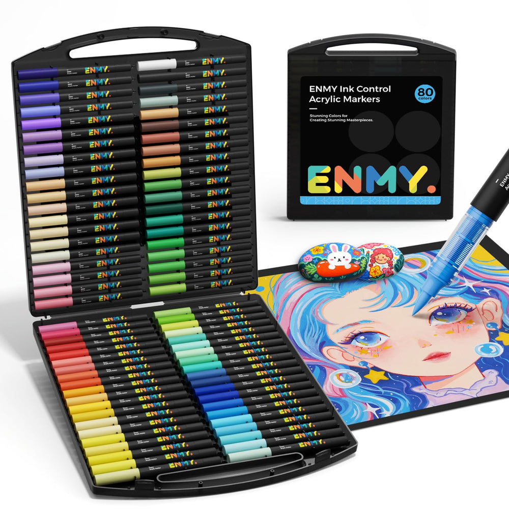 ENMY direct liquid markers cap and nib close-up for smooth ink flow.