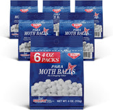 Enoz Moth Balls in a closet storage setup protect fabrics from moths.