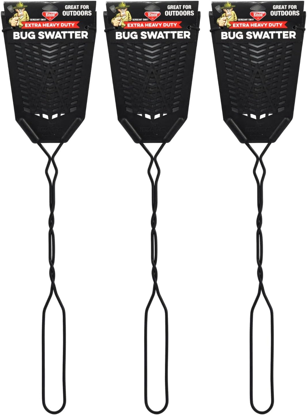 Enoz Sergeant Swat 3-pack with metal handle for durable insect control
