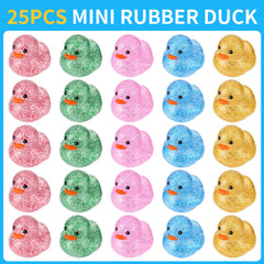 Ensbelei 25Pcs mini ducks are made of safe rubber for gentle handling.