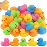 Ensbelei 50pcs mini rubber ducks package in multicolor for bath time fun.