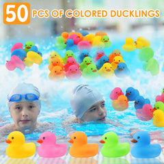 Ensbelei squeezable bath ducks emit a playful sound during squishy fun.