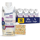 Ensure Max Protein Shake Birthday Cake bottle pour supports muscle health and post-workout refuel.