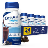 Ensure Original Dark Chocolate shake bottle showing rich nutrition for on-the-go balance