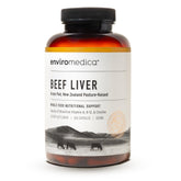 Enviromedica grass-fed beef liver capsules bottle view highlighting daily energy support