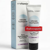 Envvitamin fluoride-free toothpaste tube front view highlighting enamel remineralization potential