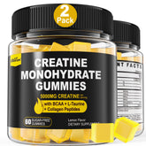 EnvyCure Creatine Monohydrate Gummies lemon bottle for convenient daily energy support