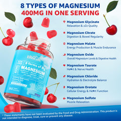 EnvyCure Magnesium Complex Gummies ingredients list shows eight magnesium forms