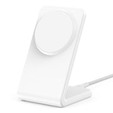 Enyneo MagSafe Charger Stand top view shows a sleek white design for easy charging.