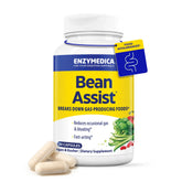 Enzymedica BeanAssist bottle label on display for digestive support.