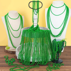 EOBOH 33-inch green bead necklace on display for crowd use
