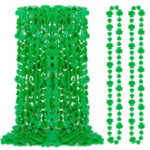 EOBOH St Patrick's Day necklace closeup with shamrock beads for festive flair