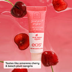 Close-up texture of EOS balm for daily lip care