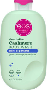 EOS Cashmere Body Wash bottle shows Crème de Pistachio fragrance for daily pampering