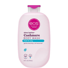 eos cashmere body wash shows fresh foam for gentle cleansing