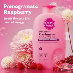 eos Cashmere Body Wash foamy lather highlights creamy texture and moisturized feel
