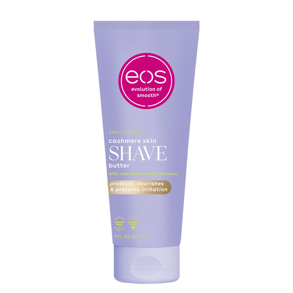 EOS Cashmere Shave Butter bottle with Vanilla Cashmere scent for smooth shaving