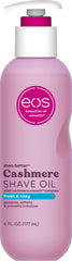 eos Cashmere Shave Oil bottle pour for a smooth, comfortable shave
